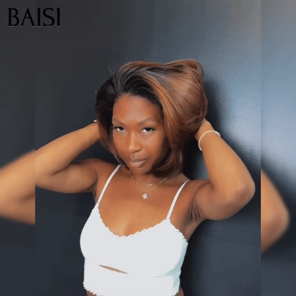 BAISI 15A SDD BONE STRAIGHT 300% density 13X4 Luxury Straight bob A1 Wigs Made by double drawn hair