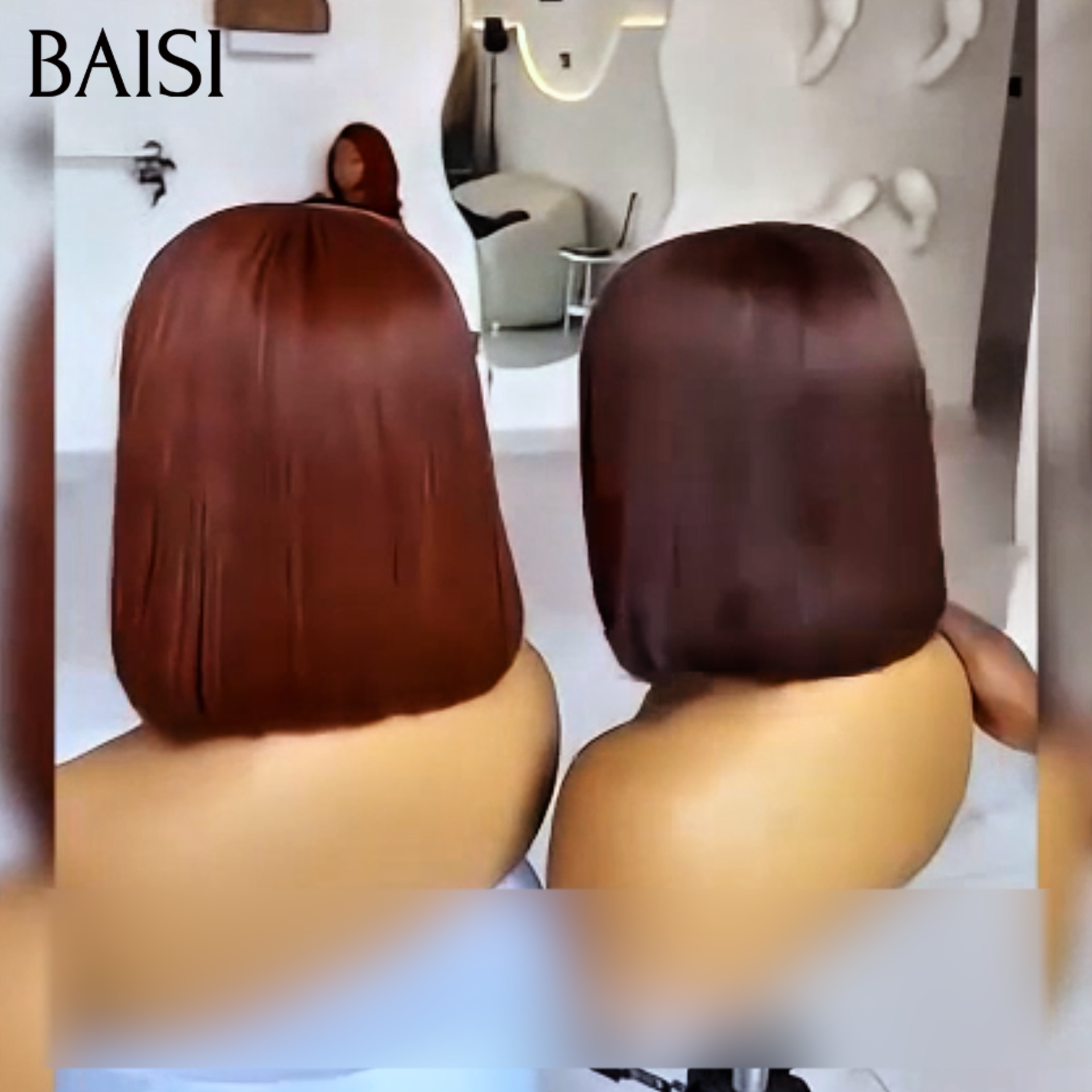 BAISI Achetez 2 perruques minimum au prix d'usine fournisseur 100% Vietnam Hair Perruque  Bob lisse 2x6 Lace de luxe en couleur marron 10 pouces 100% Cheveux Humains  ( pas besoin de code)