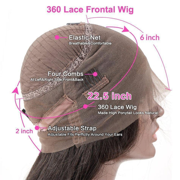 BAISI 360 Lace 18 Pouces noir ou Mixte Body wave En 100% Cheveux Humains