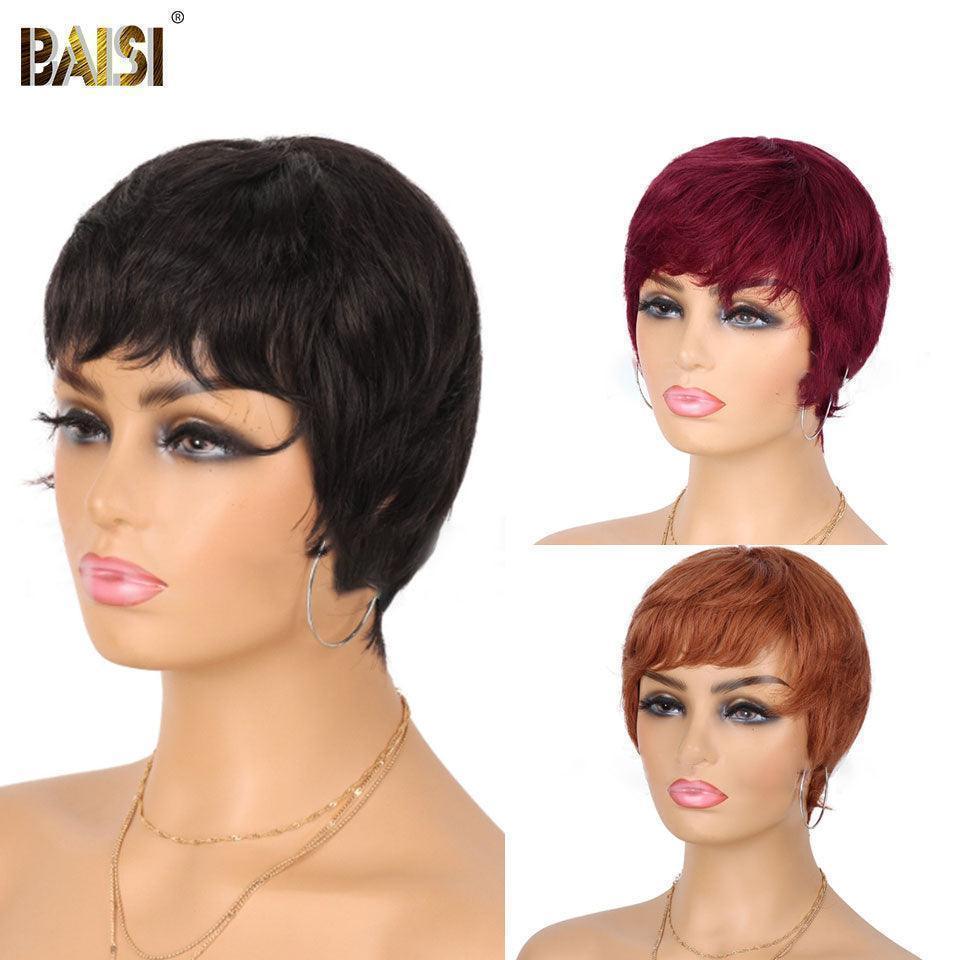BAISI  Moitié Prix Sans lace afro curly 60€ Vente Combinée A 79€ Pour 3 Perruques 100% Cheveux Humains Fabriqué à la Machine MP50