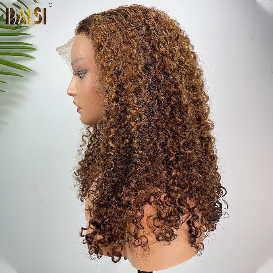 BAISI 13x4 Lace Frontal Curly Wig in color P4/30# in 100% Human Hair XY23028