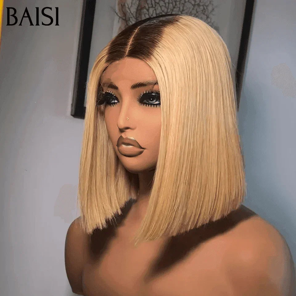 BAISI 100% Vietnam Hair SDD BONE STRAIGHT 2x6 Lace Straight Wig #4T#613 Blonde €89 In 100% Human Hair