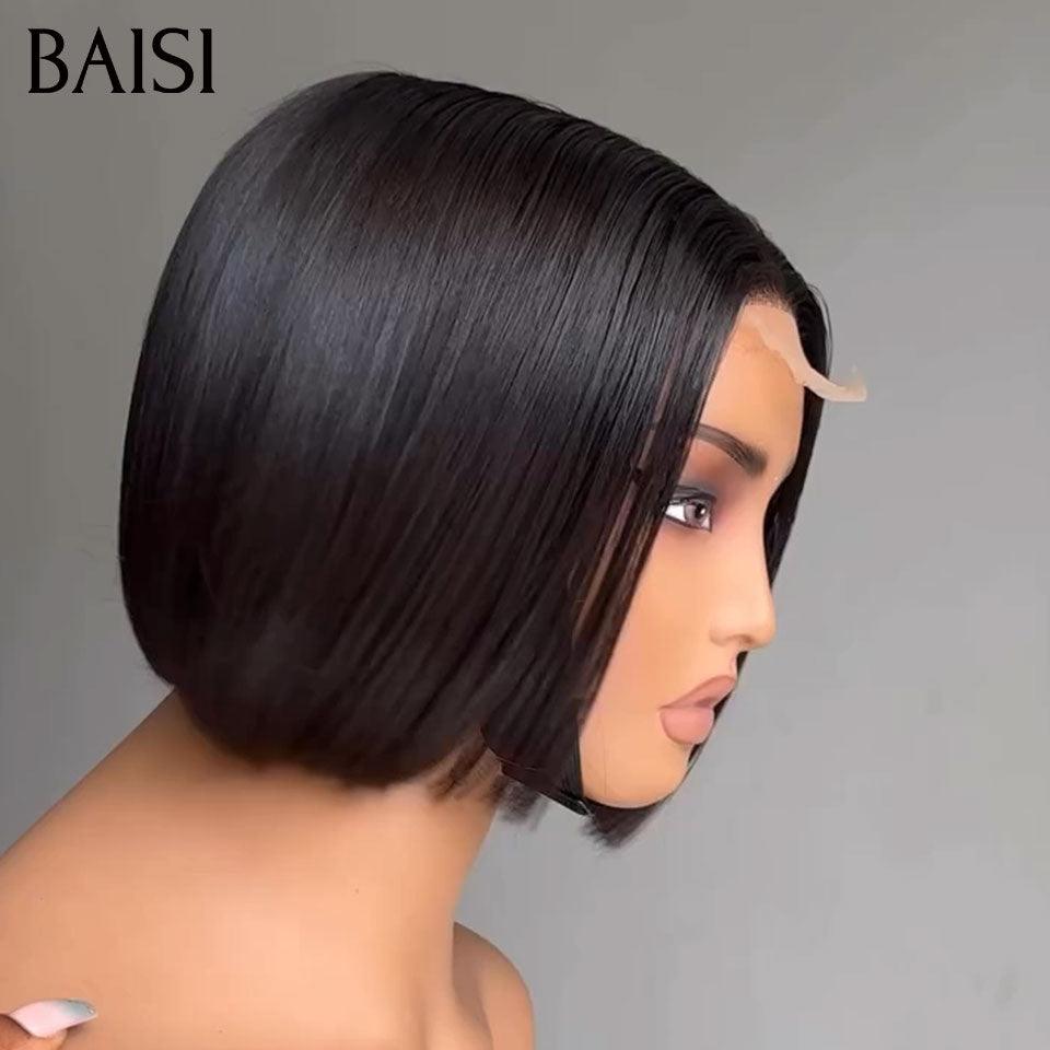 BAISI 3 perruques au choix 199€ 100% vietnam hair ajouter un par un dans le panier prix d'usine fournisseur en France TVA 0€ 48H arrivé 2X6 lace Lisse bob 8 Pouces 9 couleurs différentes  (Pas Besoins De Code)