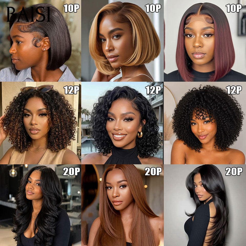 BAISI 9 perucas por grosso 599€ ( qualidade+quantidade ) ou 4 perucas de qualidade 229€ em França ou peruca lisa de luxo Bob 2x6 Lace 10 polegadas 109€ metade do preço 100% cabelo vietnamita Cores personalizadas em 100% cabelo humano verdadeiro MP50