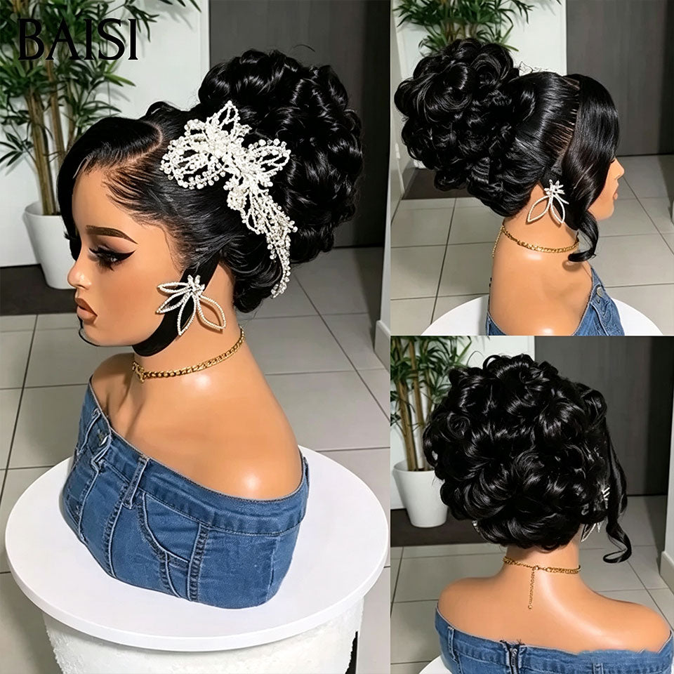 BAISI 100% identique Coiffure de Mariage Carol + Accessoires gratuits Prête à porter avec lace frontale