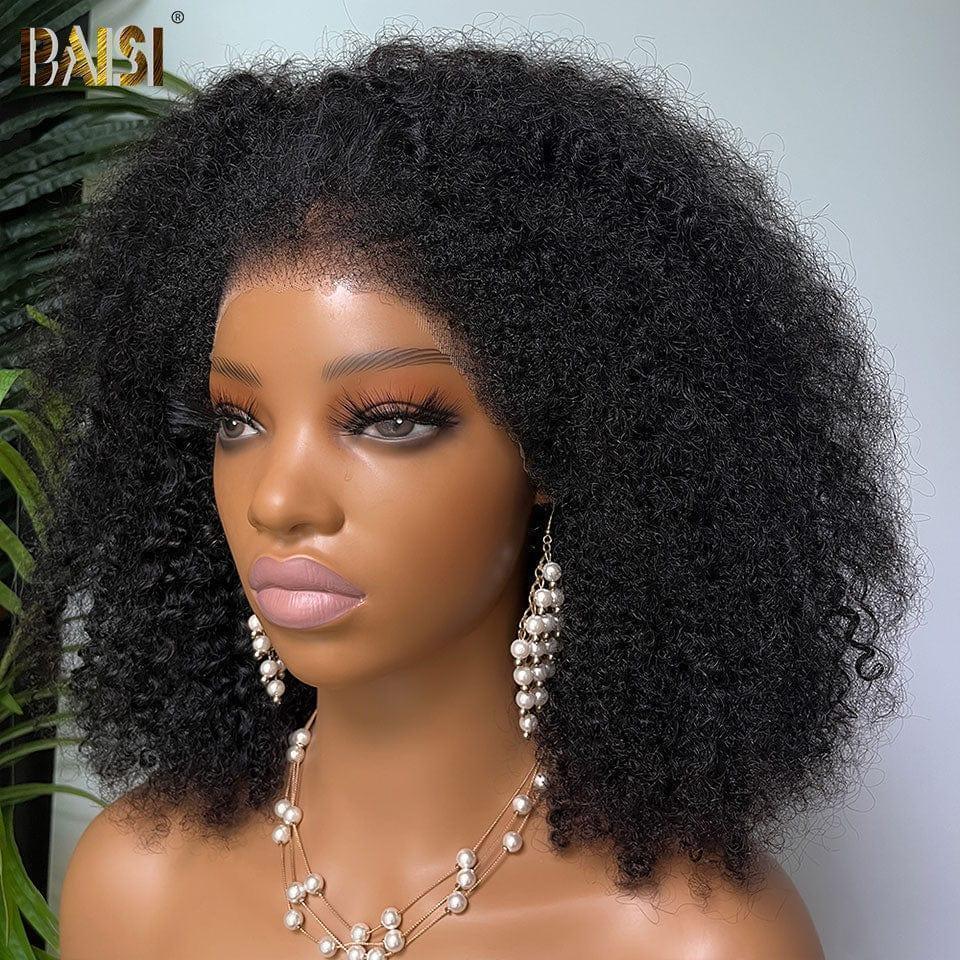 BAISI  perruque Afro Curly Wave 16 pouces en haut de gamme avec les Baby Hair naturel  sans colle 300% densité plus de 20 ans d' utilisations