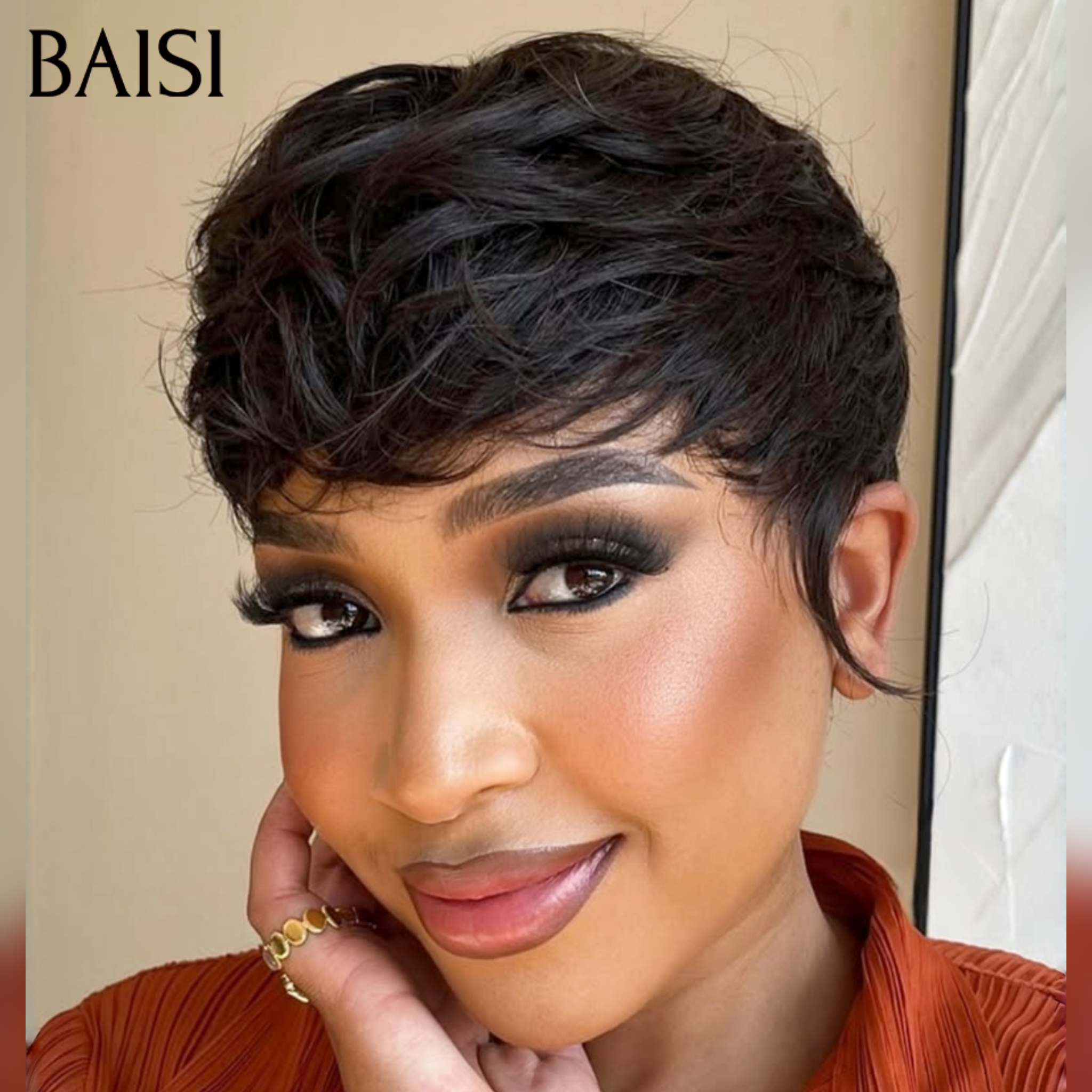 BAISI 1 carton coupe courte 220€ ou 3 Perruques Prix Grossite 220€ curly 14p + pixie 8p + coupe 6p Facile à Revendre en 100% Cheveux Humains