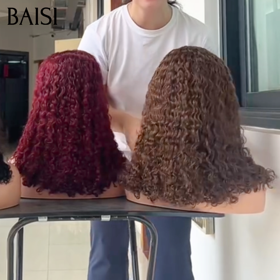 BAISI 13x4 Lace Perruque Curly Roma 18Pouces 3 Couleurs en Gros Facile A Revendre Satisfaction Garantie 250% Densité Pas Chèr en 100% Vietnam Hair