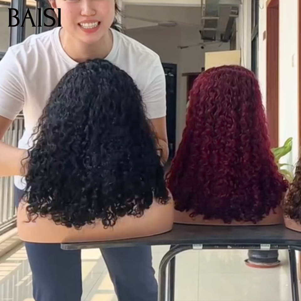 BAISI 13x4 Lace Perruque Curly Roma 18Pouces 3 Couleurs en Gros Facile A Revendre Satisfaction Garantie 250% Densité Pas Chèr en 100% Vietnam Hair