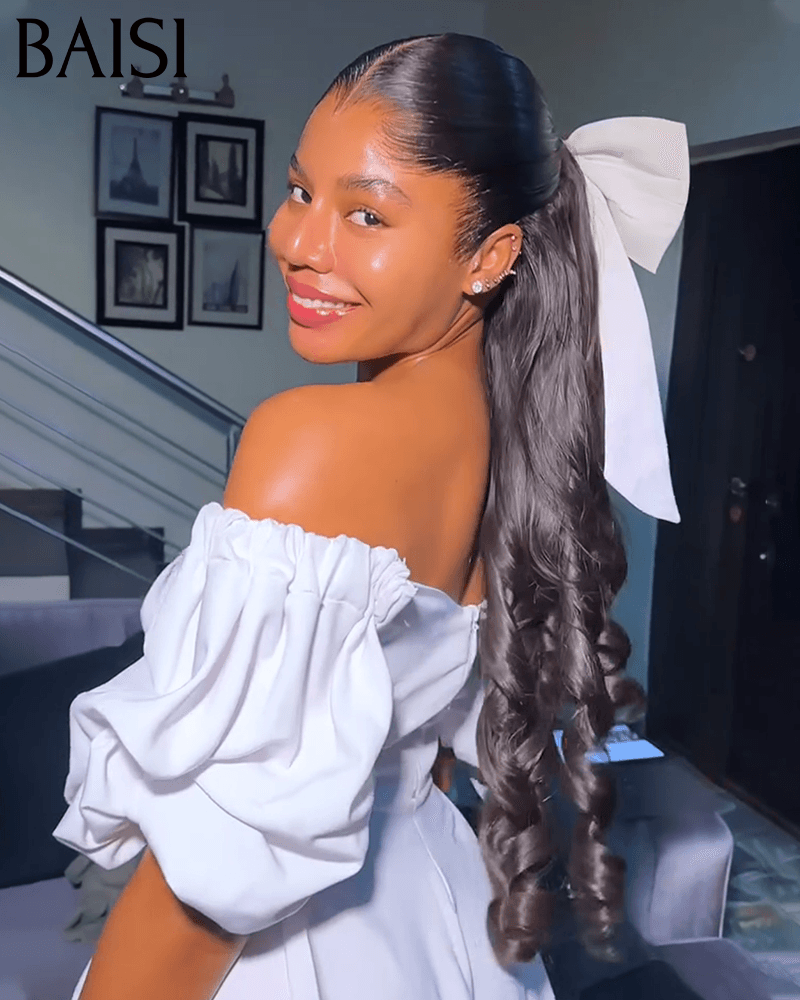 BAISI 13X4 Luxury Natural Wave Wigs 175€ 20 inches in BLACK Color 300% A1 density Made by hair double drawn virgin hair volume in 100% Human Hair BS65