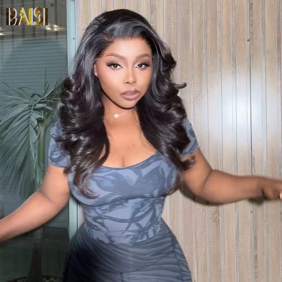 BAISI Achetez 2 perruques minimum au prix d'usine fournisseur Perruque Body Wave  Pré-plucked Pas Besoin de Colle en 100% Raw Hair Lace déjà couper(Pas Besoin de Code)