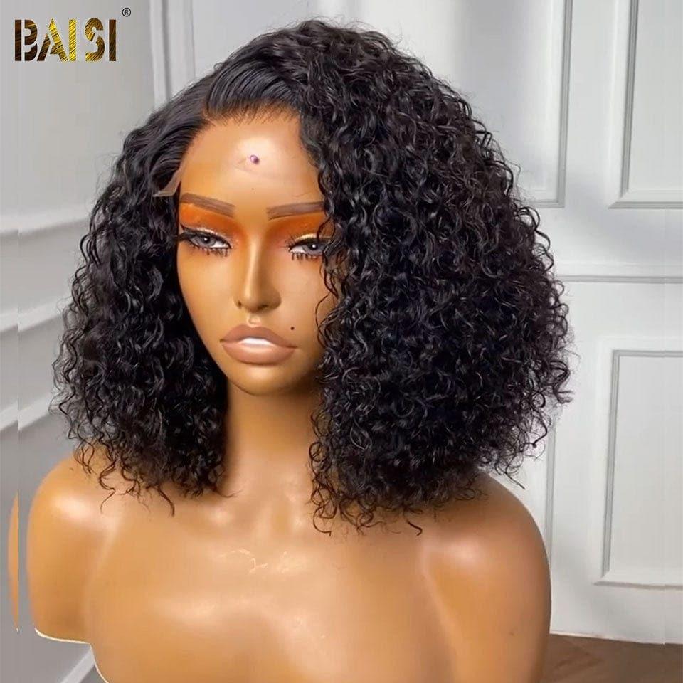 BAISI Achetez 2 perruques minimum au prix d'usine fournisseur en France TVA 0€ 48H arrivé 4x4 closure perruque bob Coupe carrée en 100% cheveux humains Deep wave (Pas Besoin de Code)