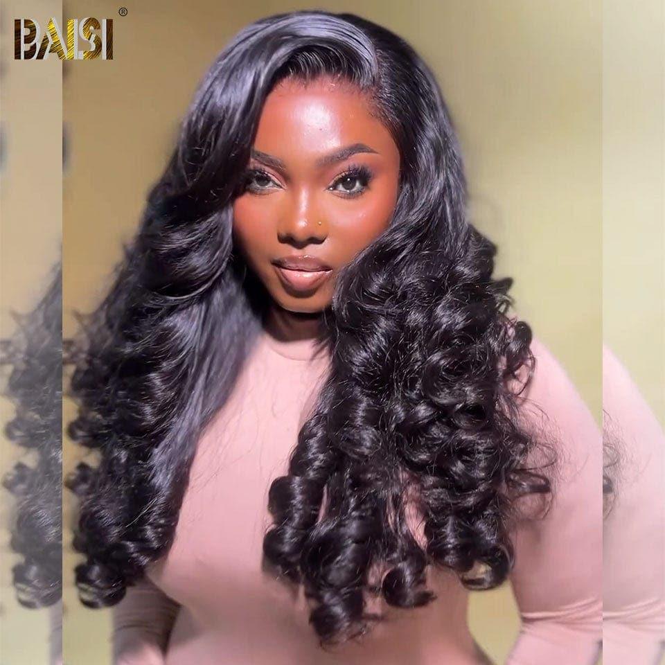 BAISI Compra almeno 2 parrucche al prezzo di fabbrica fornitore 4x4 Parrucca Loose Wave Pre-plucked Non serve colla in 100% Raw Hair Lace già tagliata (Non serve codice)