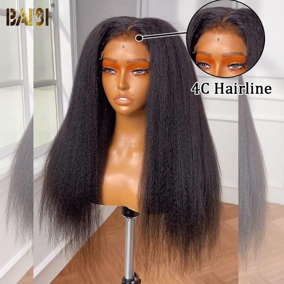 Parrucca in pizzo BAISI 4X6 Kinky Straight di fascia alta con capelli del bambino pizzo naturale senza colla 100% veri capelli umani 4C Attaccatura dei capelli