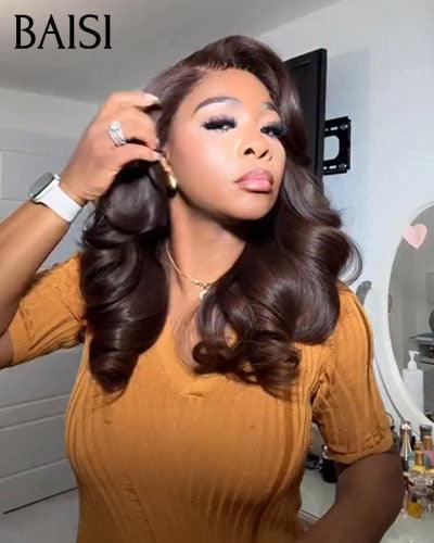 BAISI 3 Bob Wigs 261€ Black No-Glue Easy to Wear or Black Friday Price 139€ 20P 065C or 13X4 Lace Natural Wave Brown 20 Inches 100% Real Human Hair