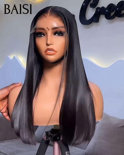BAISI 13X4 Luxury Wigs 100% Vietnamese Hair High Quality SDD Bone Straight Smooth A1 Made from double-drawn Vietnam Hair 250% density over 20 years of use FR38