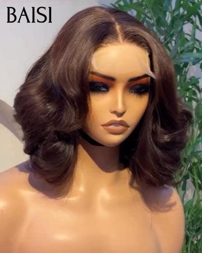 BAISI  13X4 lace perruque marron mixte orange 4#350# 85€ ou 5X5 lace Marron 300% densité 165€ Moitié Prix  BOUCLÉE CURLY wave 10 Pouces 100% Cheveux Vierges MP50