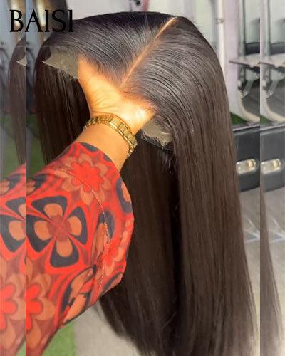 BAISI PROMO DE BLACK FRIDAY 4x4 Closure Peruca em cabelo humano para mulheres negras