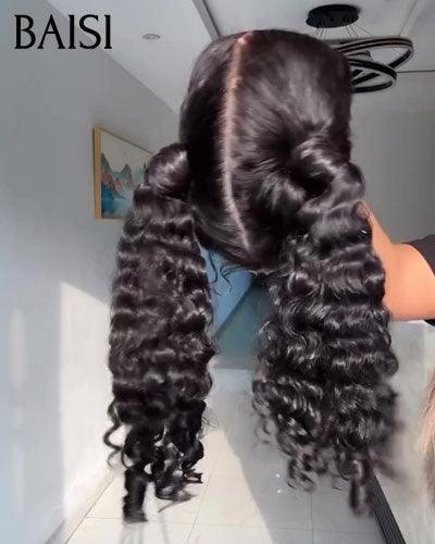 BAISI Perruque Full Lace 100% Cheveux Naturels Full Lace  Perruque de luxe haute de gamme plus de 10 ans d' utilisation deep wave 100% Cheveux Humains