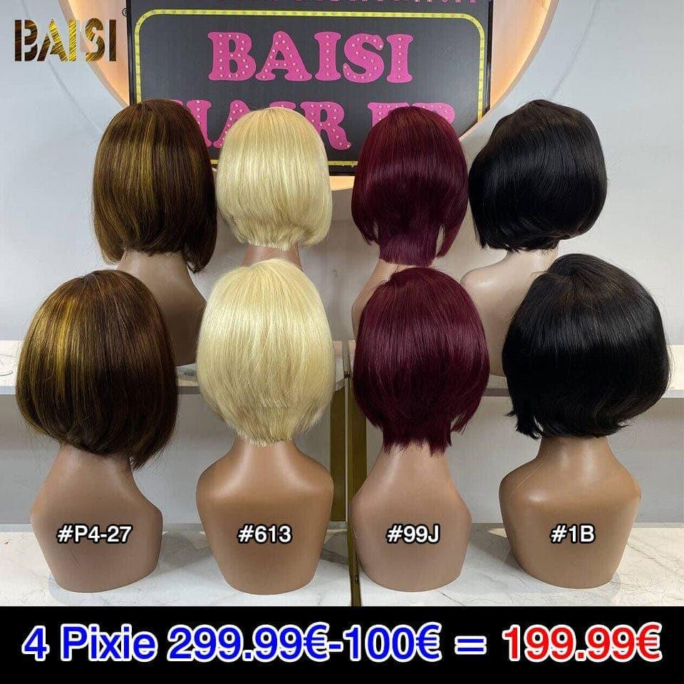 BAISI 1 pixie preto 69€ ou 4 Pixie com lace frontal 199.99€ em promoção em 100% cabelo humano verdadeiro