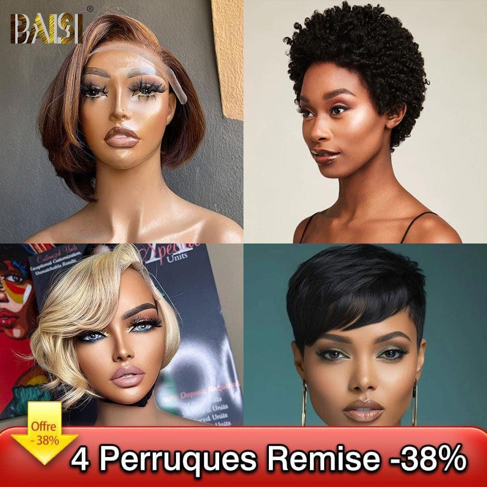 BAISI vente flash 3 perruques 159€ et 4 perruques 199€  en 100% vrais cheveux humains 199 euro FR38
