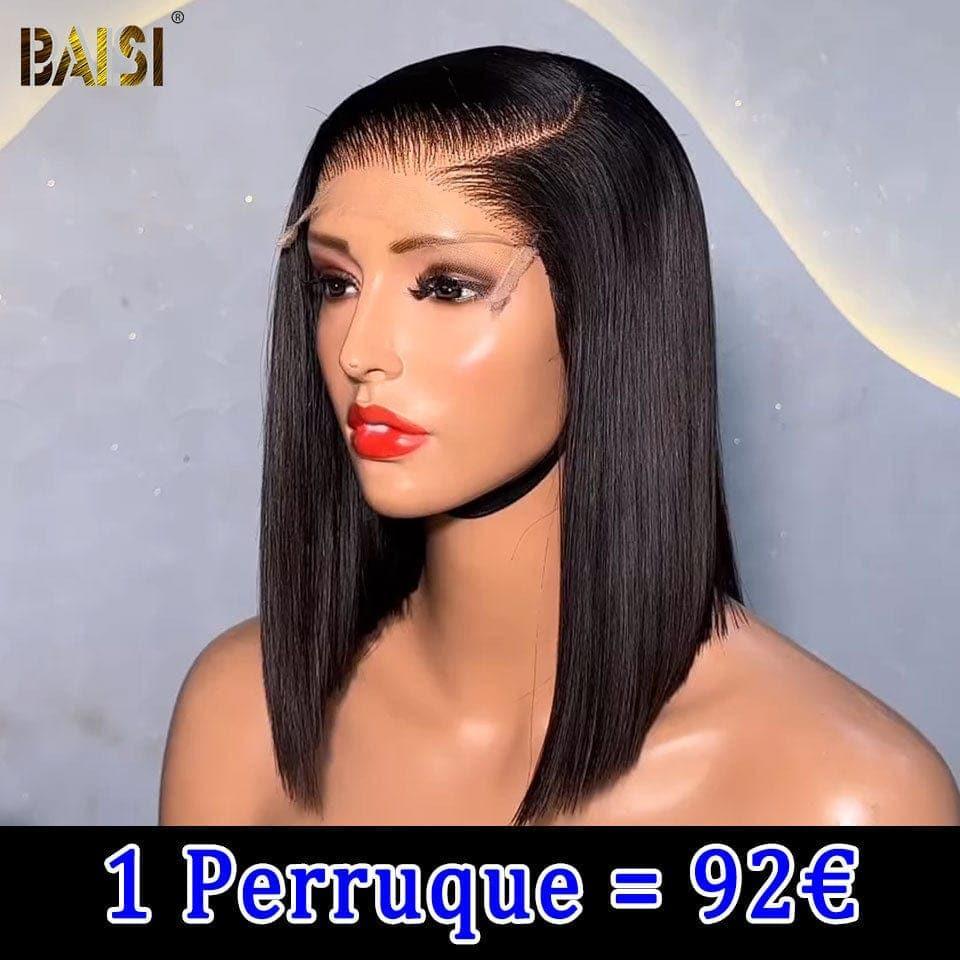 BAISI HAIR FR 4X4 fecho em renda 8 pouces bob liso 69€ ou 4 perucas a preço de fábrica super acessível 200€