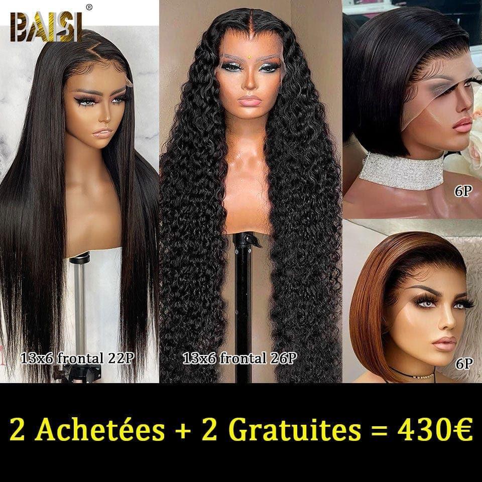 BAISI PROMO 13x4 lace frontal deep wave 24 pouce 139€ en France Reçu 48H ou 2 perruques 300€ 13X4 lace 20 Pouces 2 couleurs ou 2 Achetées + 2 Gratuites = 430€ Moitié Prix en 100% vrais cheveux humains MP50