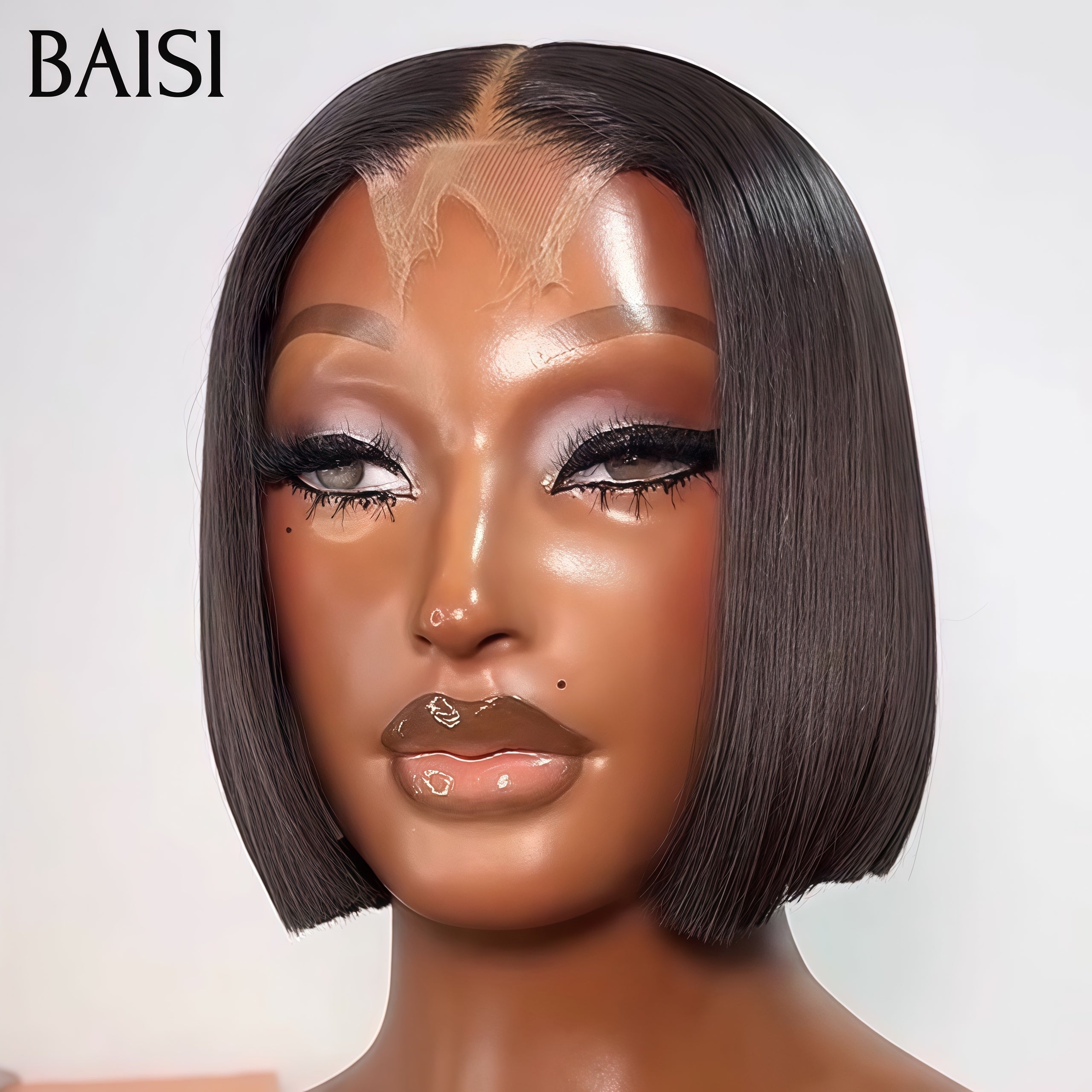 BAISI  2x6 Lace Perruque BOB Lisse 8 Pouces Noir 79€ Ou Couleur Marron dorée 4/33#  95€ Qualité Authentique En 100% Cheveux Humains