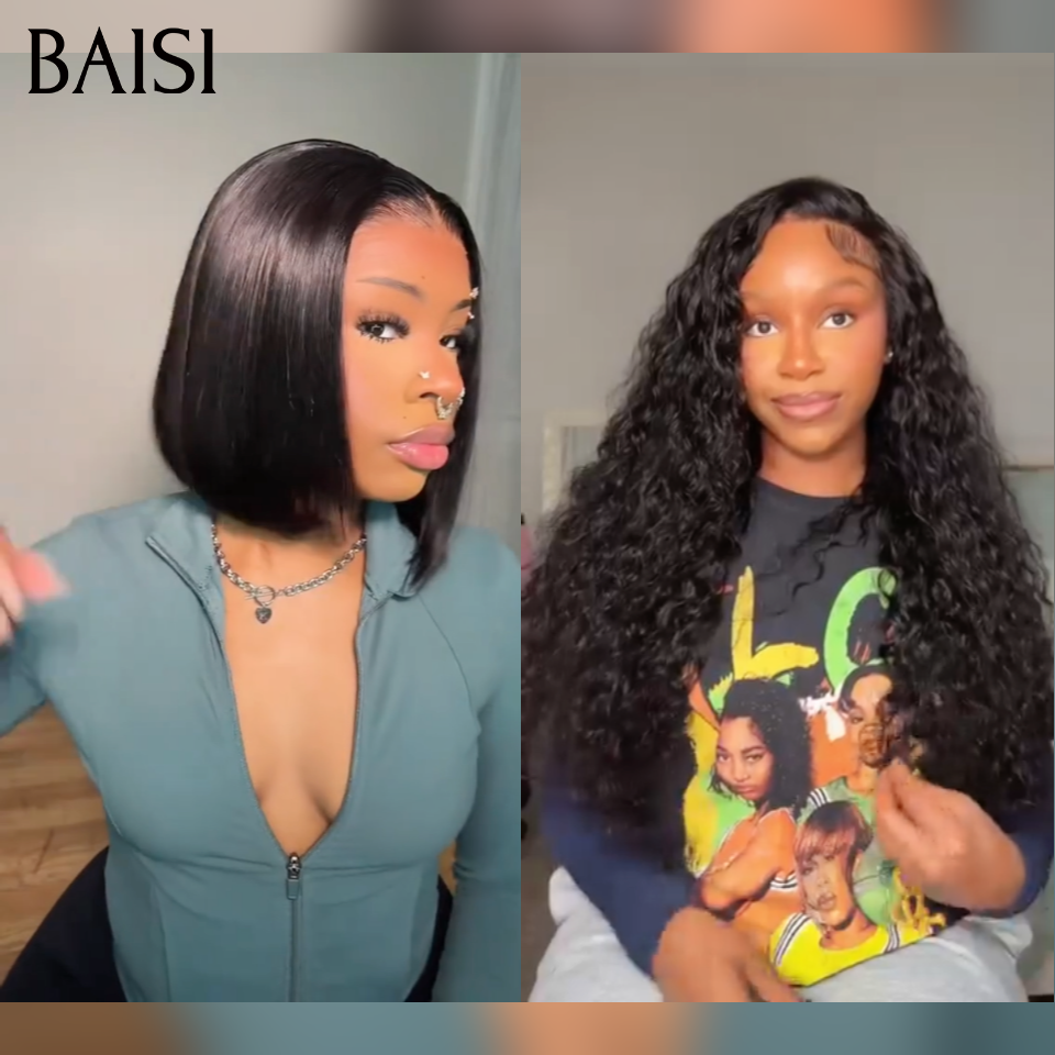 BAISI Compra 1 + 1 Gratis = 220€ Parrucca 1 Parrucca 360 Lace Regolabile 18 pollici 250% densità 169€ in 100% capelli umani veri