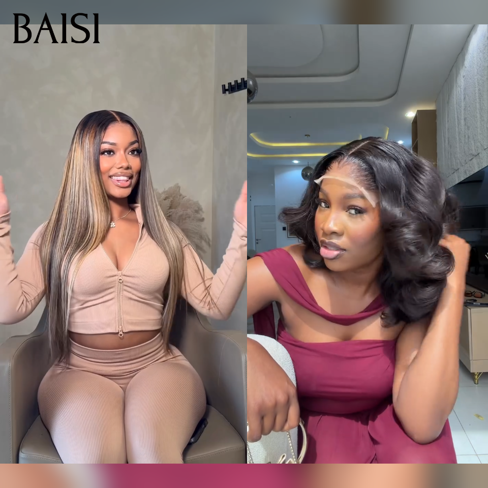BAISI 1 Wave 139€ + 1 Mixte 0€ 5x5 Lace closure EGG wave et Lisse blended human hair ou Lot de 4 perruques Flash Offer PROMOTION 299€ 4 styles de perruques différents et Différentes couleurs en 100% vrais cheveux humains
