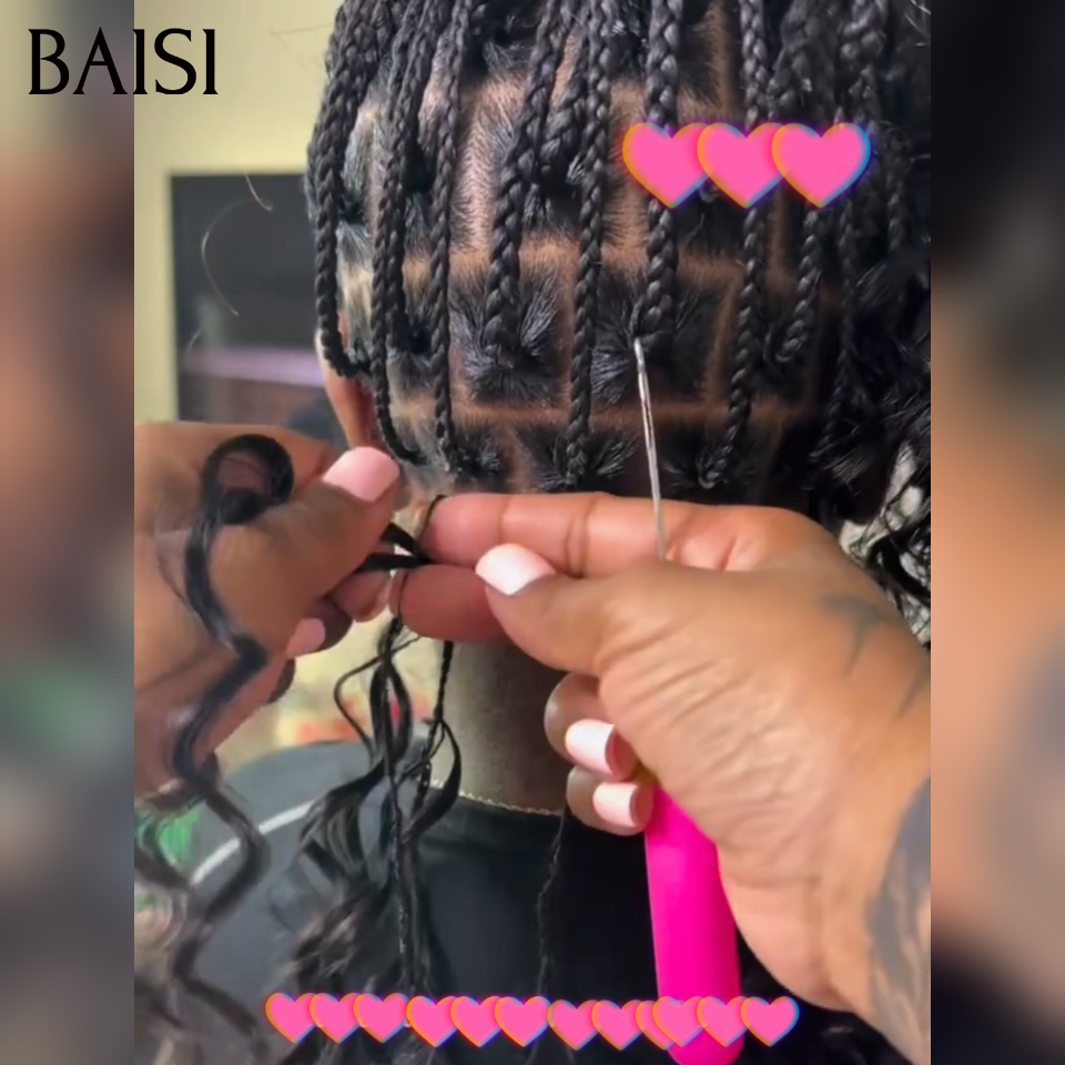 BAISI Tissages avec Crochet Hair Extensions de Cheveux Humain Prix à partir de 99€ Curly Double Tête Style  100% Corchet Invisible en 100% réel