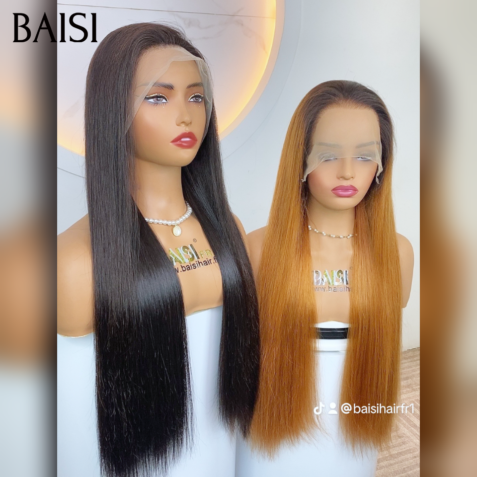 BAISI  PROMO 2 Perruques 32 pouce 13×4 lace frontal Lisse 120€  en blended human hair sans retour