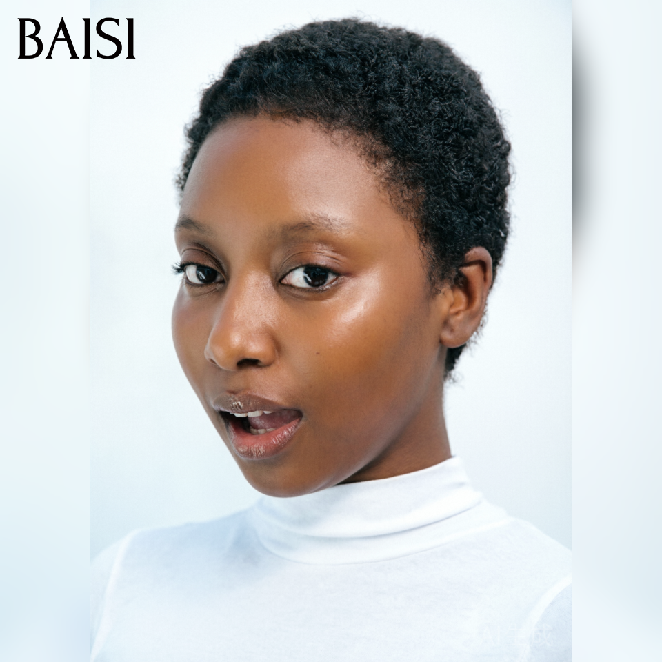 BAISI pixie afro curly perruque noir sans colle  45€  ou 905# avec frontal 69€ en 100% Cheveux Humains