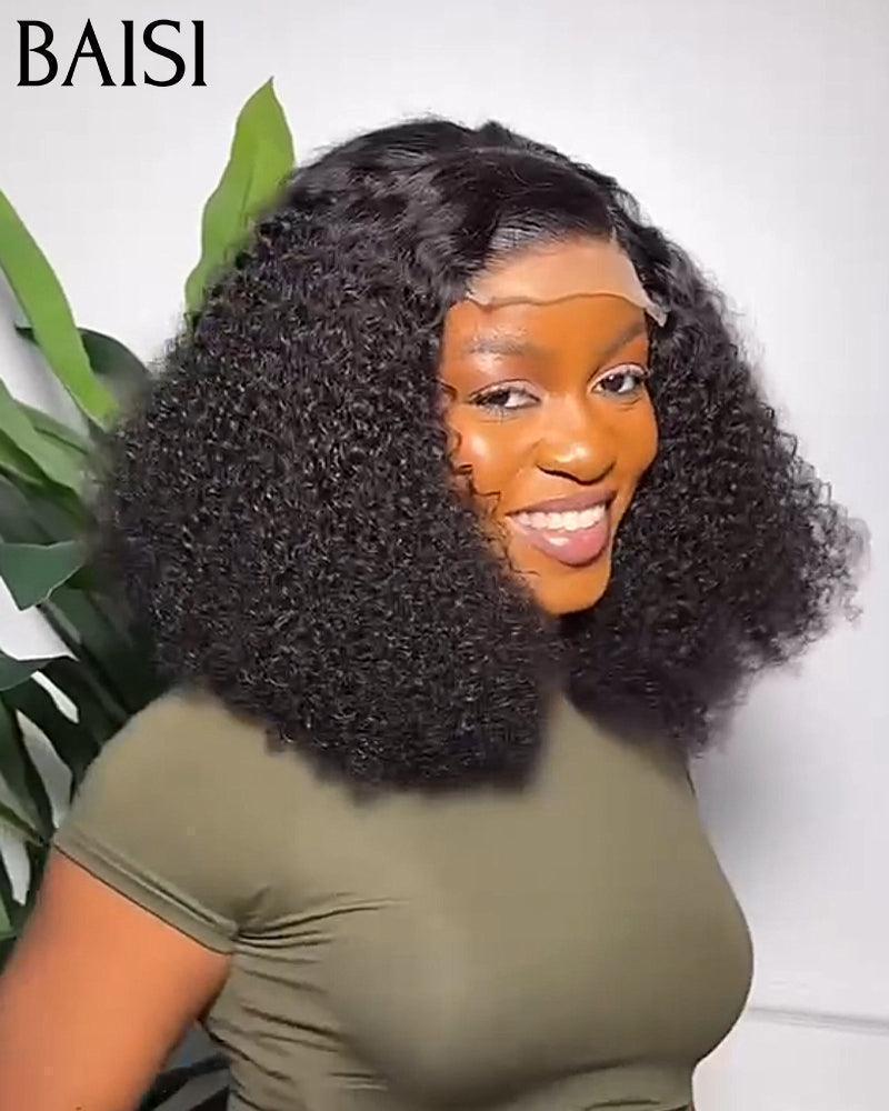 BAISI Acquista almeno 2 parrucche al prezzo di fabbrica fornitore parrucca CURLY O afro curl con frangia in colore arancione in 100% capelli umani veri