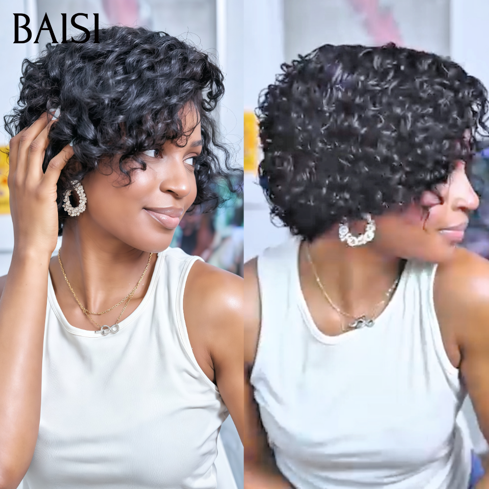 Vente flash 69€ pixie curly wave Sans Colle Facile à porter en 100% Cheveux Humains