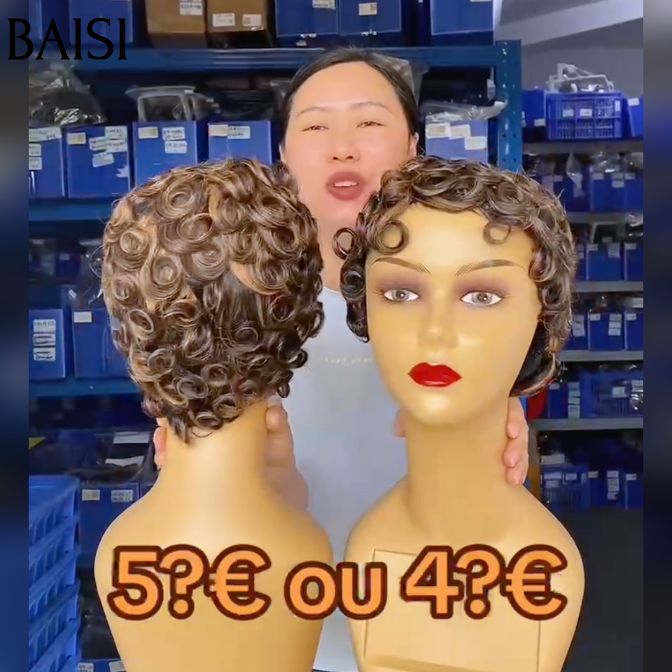 BAISI Perruque Chioma  40€ 1B30# sans Colle machine en 100% vrais cheveux humains