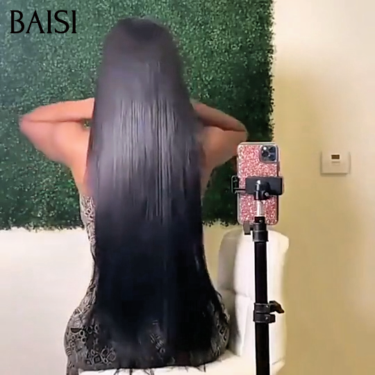 BAISI 13X4 lace frontal Perruque lisse NOIR Promo 22 Pouces 119€ 100% Raw Hair cheveux humains