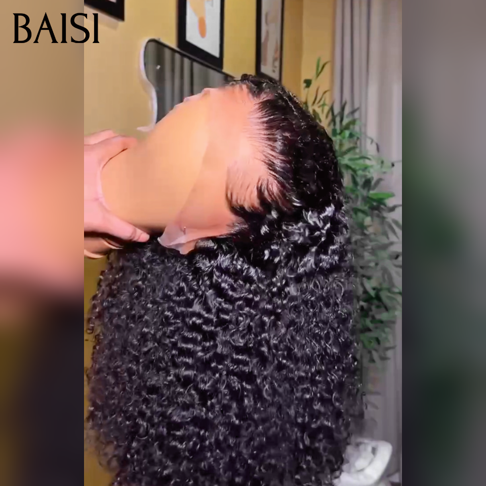 BAISI 13x4 lace frontal Perruque curly wave 18 pouce 99€ raw hair 100% bonne qualité en 100% Cheveux Humains