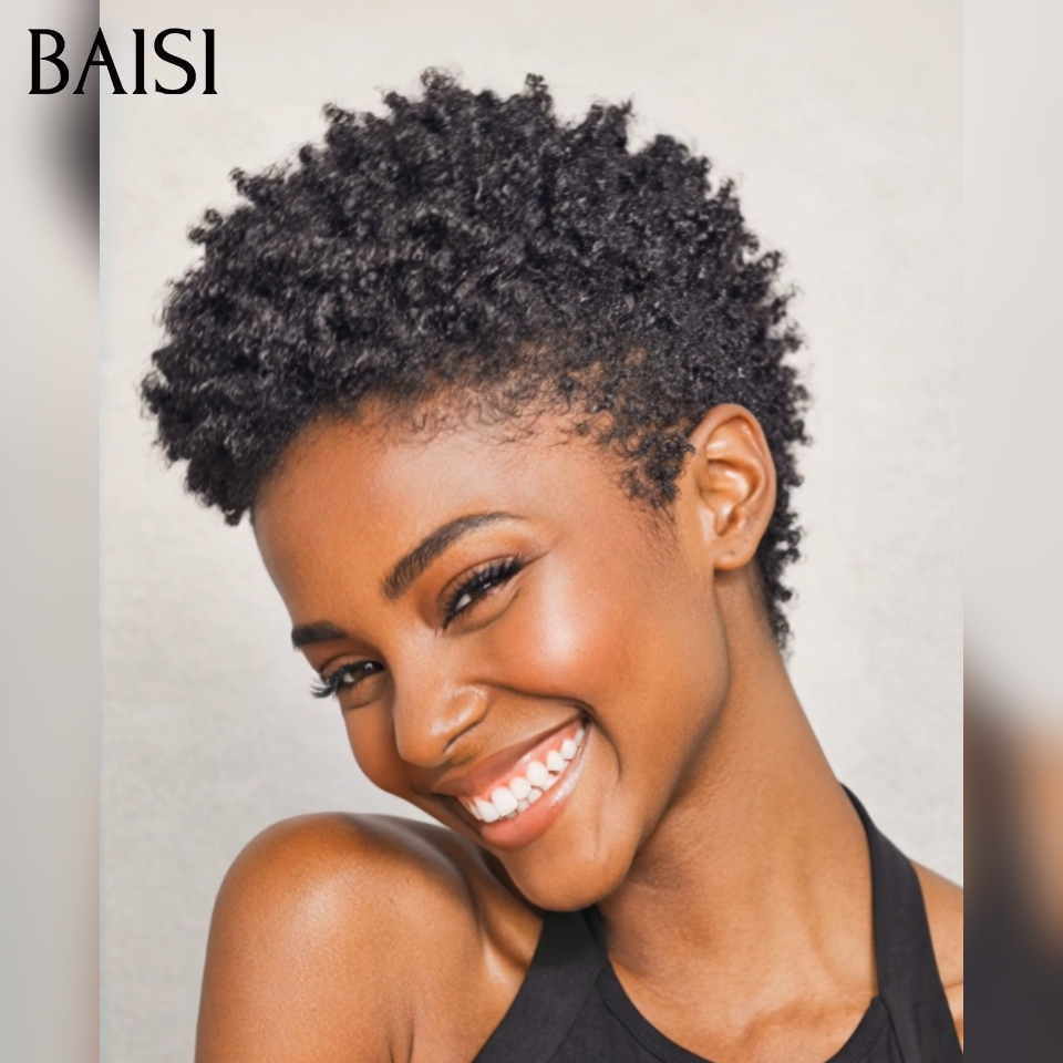 BAISI  Moitié Prix Sans lace afro OFFRE FLASH 39€ 100% Cheveux Humains Fabriqué à la Machine MP50