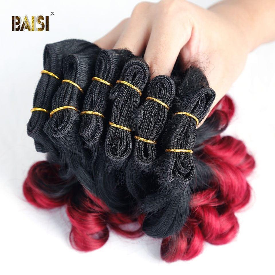 BAISI 6 Tissages Cheveux Vierges Loose Wave 59€ en Couleur NOIR rouge en 100% cheveux humains