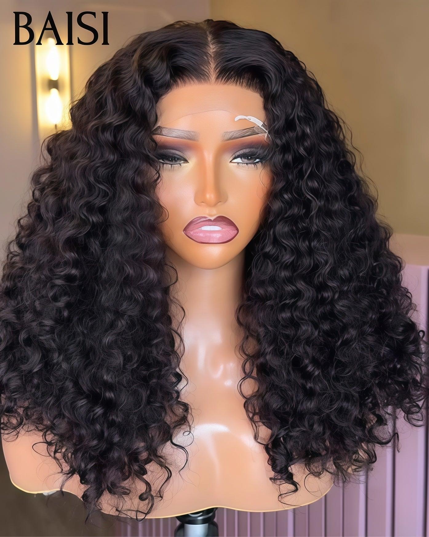 BAISI Grande SOLDES 4X4 Closure Perruque  14 Pouces water wave moitié prix 250% Densité 100% Cheveux humains MP50