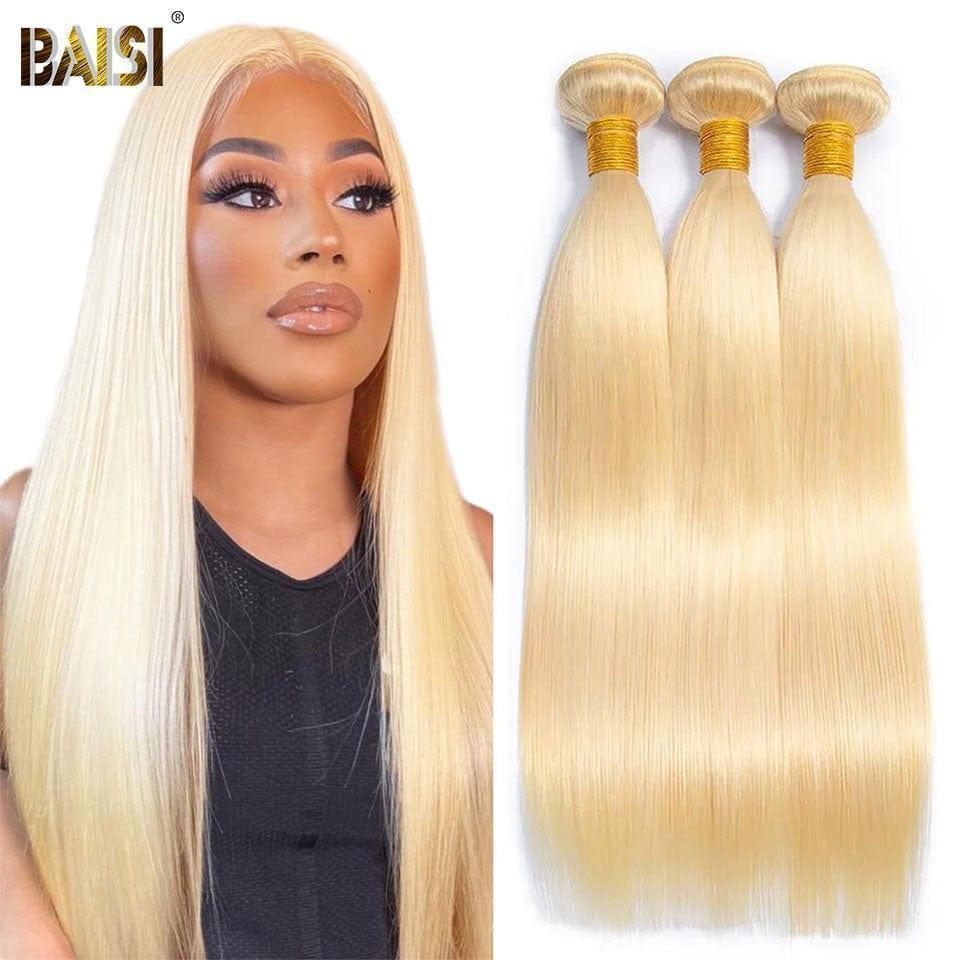 BAISI 12A Tissage Sexy Longue 100% Cheveux Humains 613# Blonde Lisse