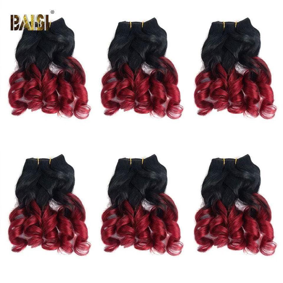 BAISI 6 Tissages Cheveux Vierges Loose Wave 59€ en Couleur NOIR rouge en 100% cheveux humains
