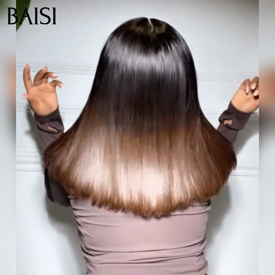 BAISI 2X6 Perruque Vietnam Hair Lisse SDD BONE en couleur  Marron 1BT4# MOITIE PRIX en 100% Cheveux Humains