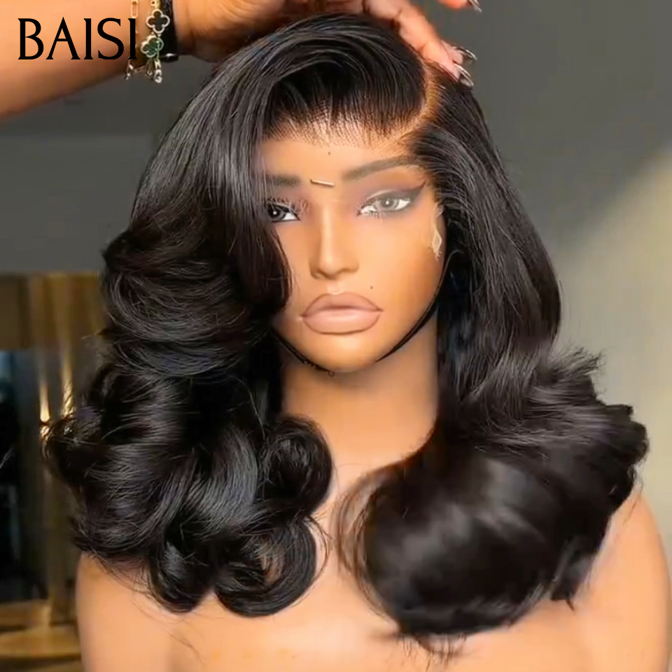 BAISI promotion 100% Vietnam Hair perruque 125€ 14 Pouces volume de 250% Bouclé noir en 100% Cheveux Humains