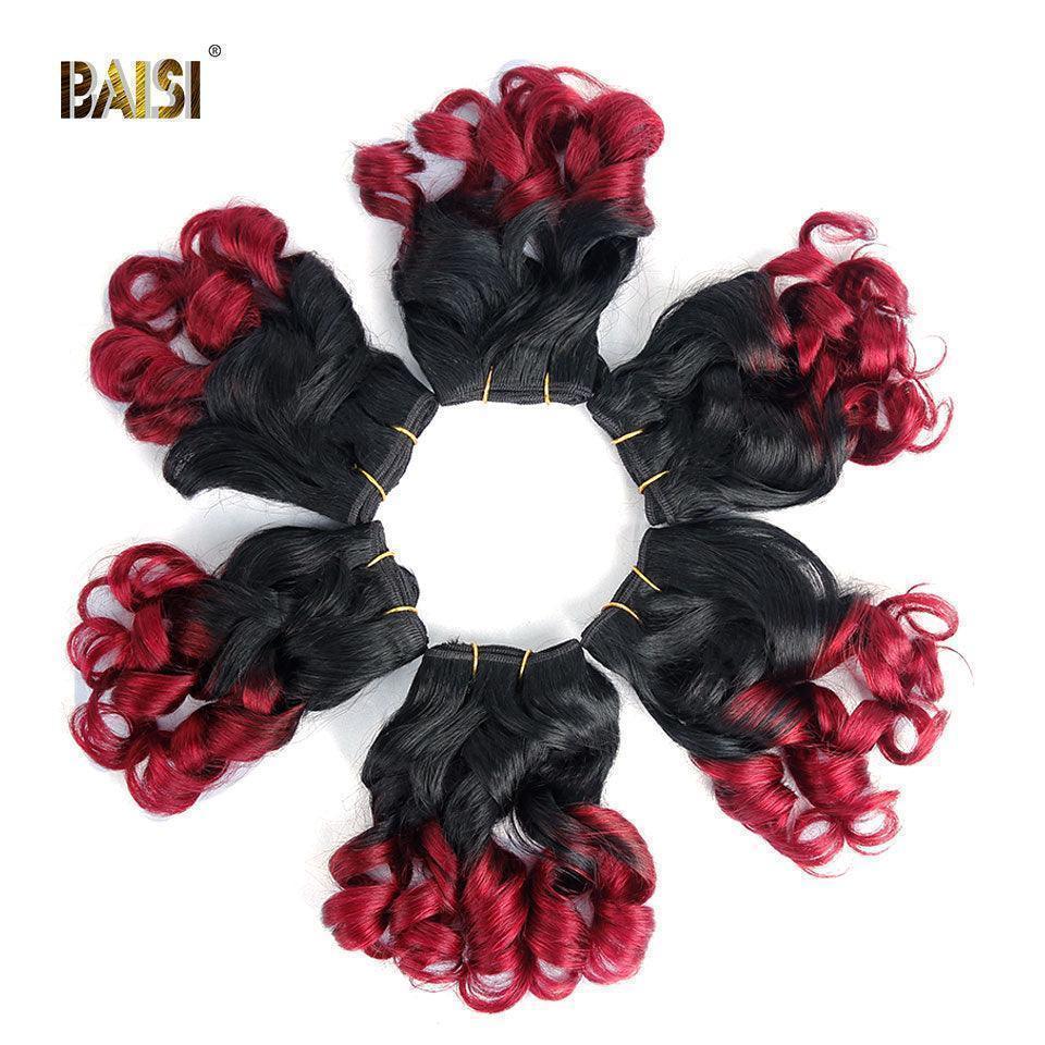 BAISI 6 Tissages Cheveux Vierges Loose Wave 59€ en Couleur NOIR rouge en 100% cheveux humains