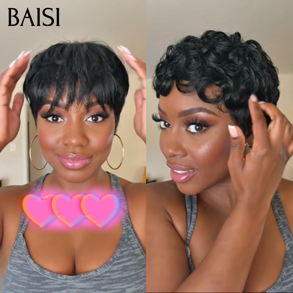 BAISI 2 Pixie 75€ Fabriqué à la Machine ou Pixie Lisse 50€ ou Pixie chioma 45€ en 100% Cheveux Humains
