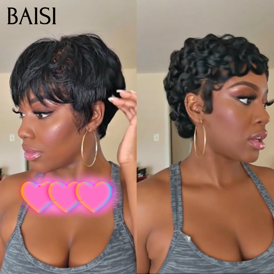 BAISI 2 Pixie 75€ Fabriqué à la Machine ou Pixie Lisse 50€ ou Pixie chioma 45€ en 100% Cheveux Humains