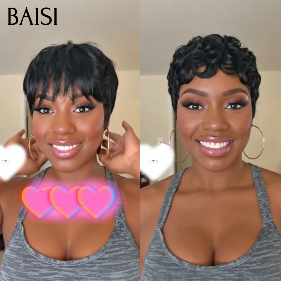 BAISI 2 Pixie 75€ Fabriqué à la Machine ou Pixie Lisse 50€ ou Pixie chioma 45€ en 100% Cheveux Humains