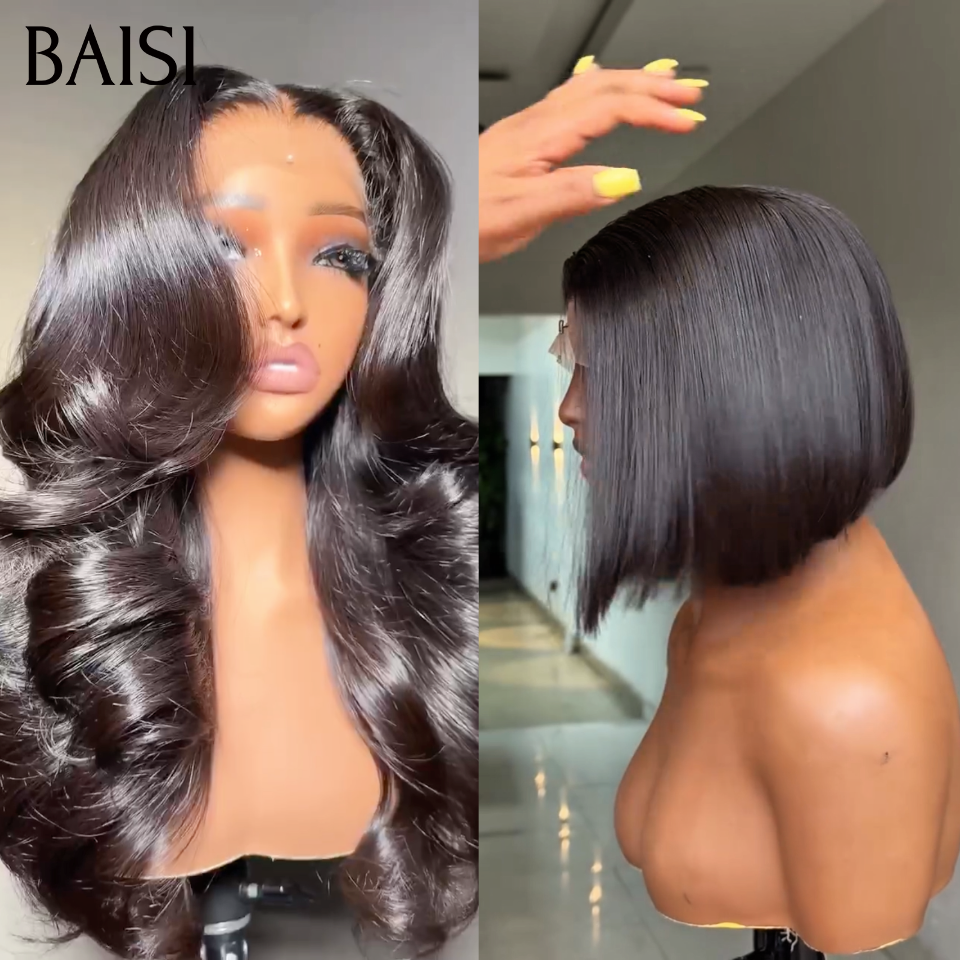 BAISI 3 Parrucche da rivendere € 299 Onda riccia e Liscia e 065C Nera in capelli umani veri al 100% VIP100